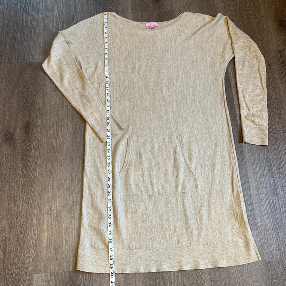 Lilly Pulitzer Jupiter Sweater Dress Cotton Modal Wool PB Camel Heather L - Picture 2 of 11